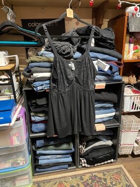 #323a size 3 torrid NWT sleep Black Lace-Detail Sleeveless babydoll nightie